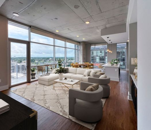 Van Alen apartments in Downtown Durham NC luxury penthouse spacious open floor plan with panoramic city views