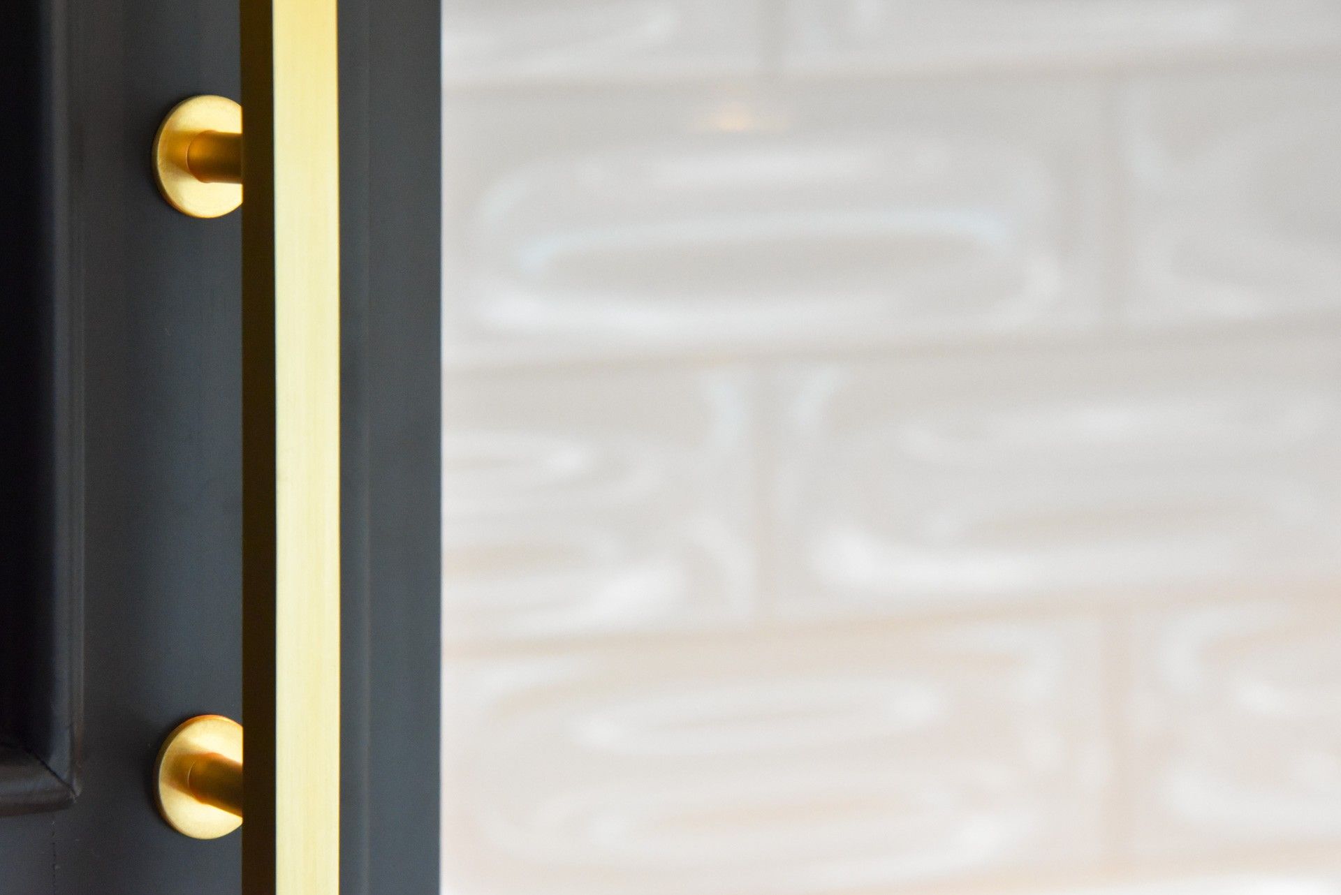Van Alen tower apartments gold hardware detail on cabinets