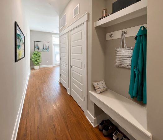 Van Alen Plaza apartment entry way with storage
