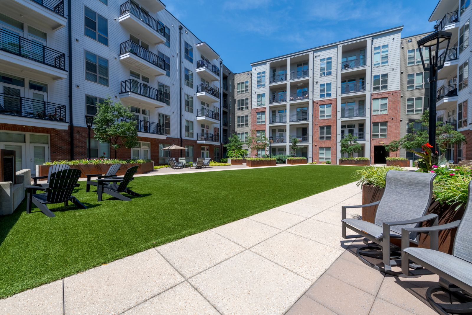 Van Alen apartments building rooftop viewing deck of nearby baseball field