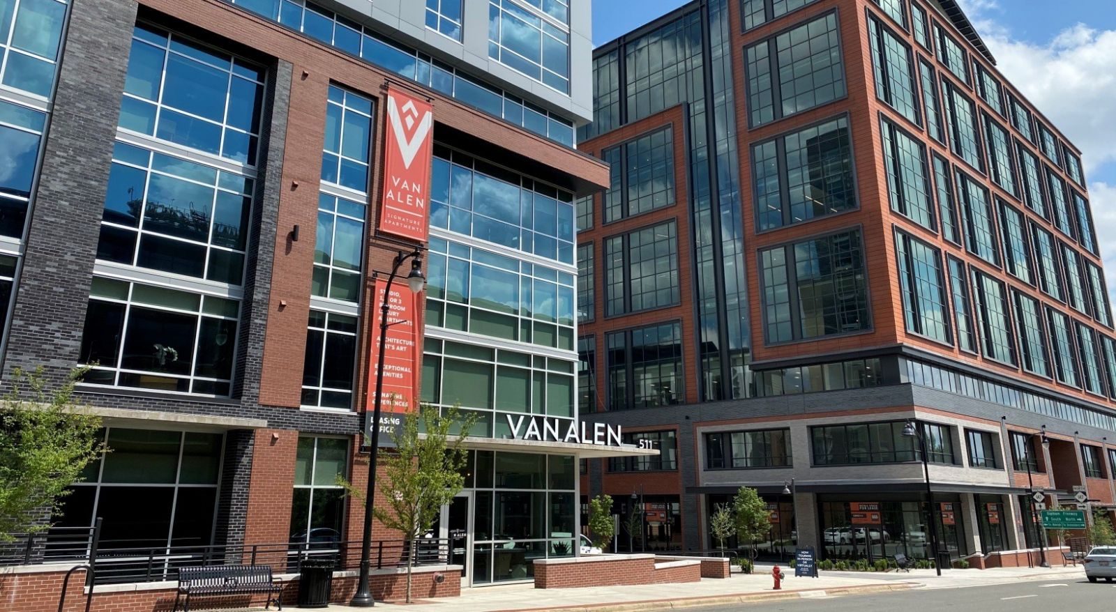 Van Alen apartments building exterior, downtown Durham NC