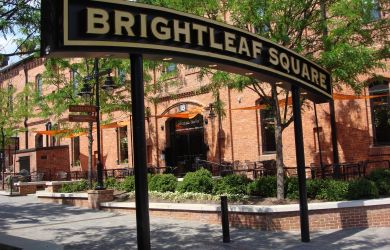 Downtown Durham NC Brightleaf Square sign